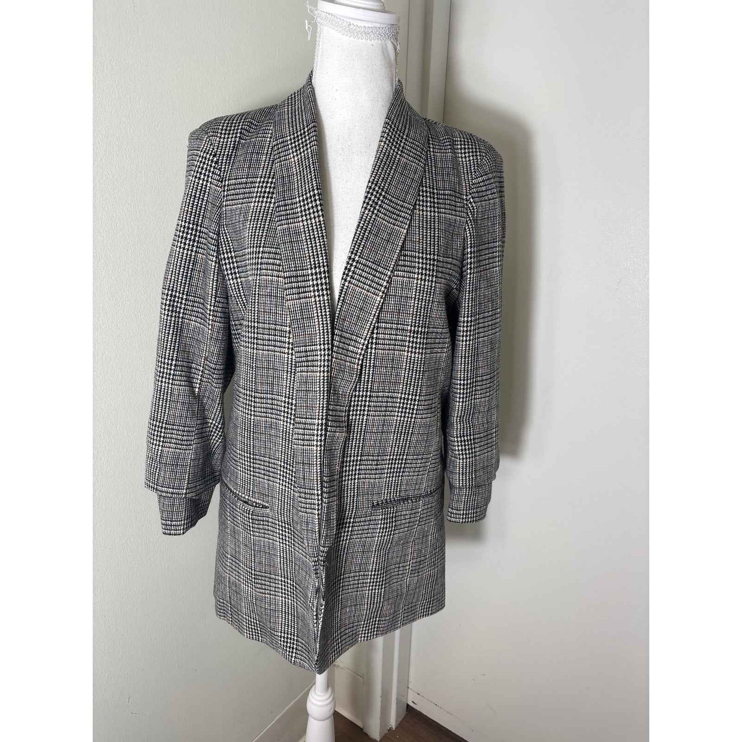 Blank NYC Houndstooth Black and White Jacket Sz S