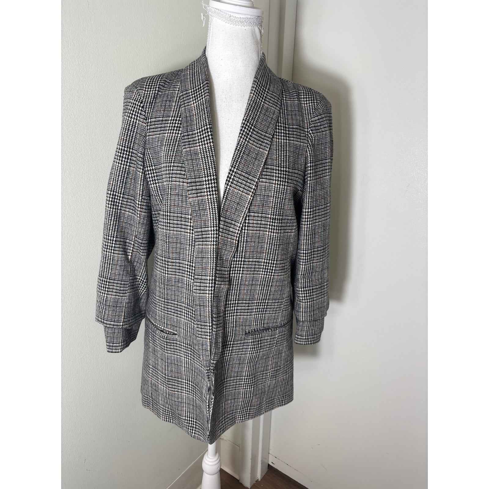 Blank NYC Houndstooth Black and White Jacket Sz S
