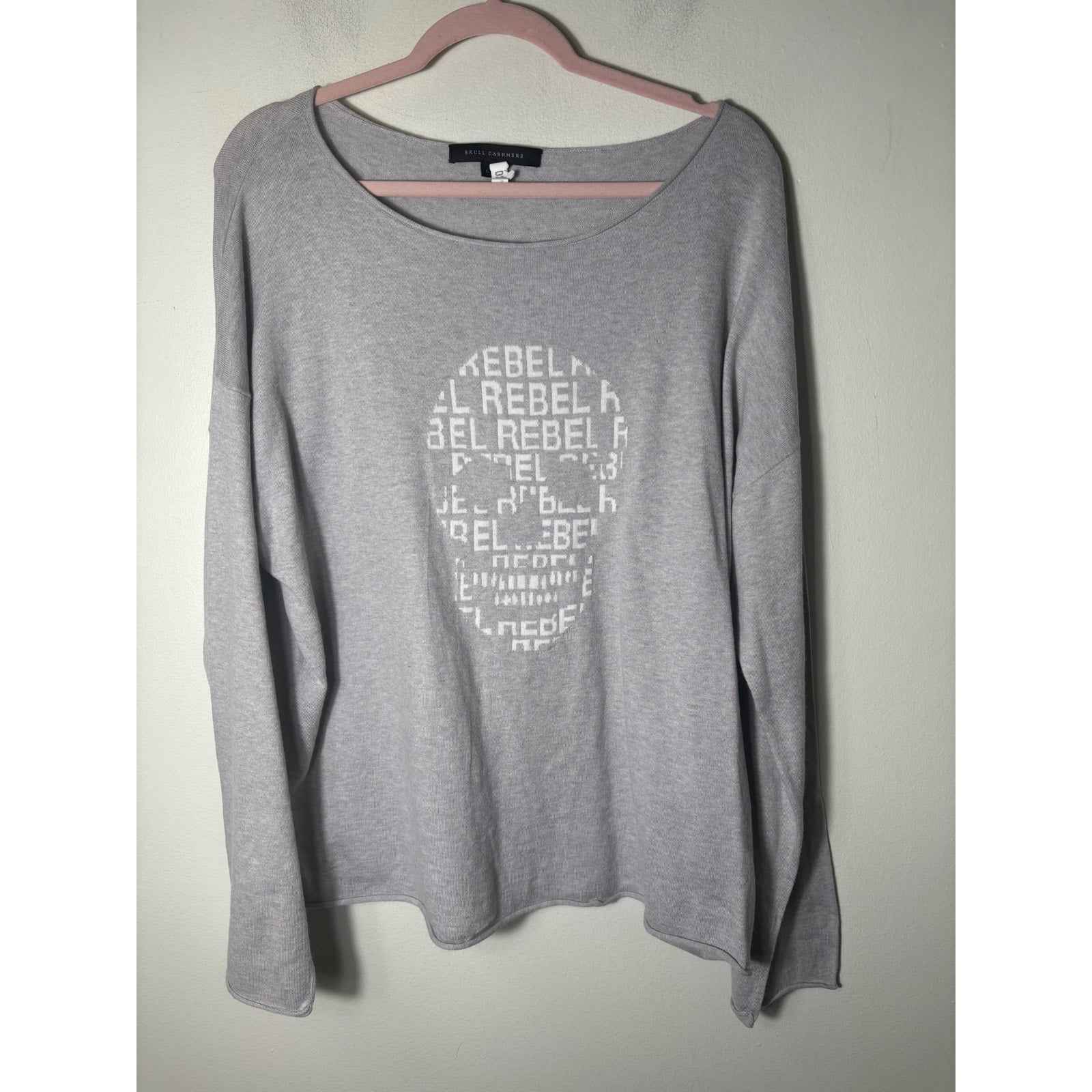 Skull Cashmere Gray Rebel Sweater Sz L