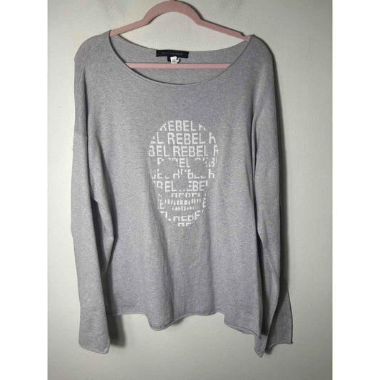Skull Cashmere Gray Rebel Sweater Sz L
