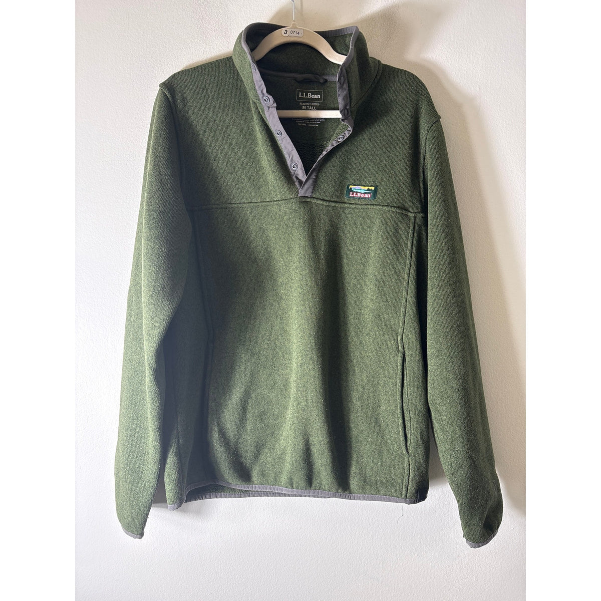 Men's L.L. Bean Dark Green Long Sleeve Pullover Sz M Tall