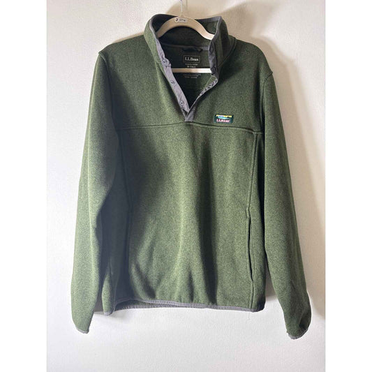 Men's L.L. Bean Dark Green Long Sleeve Pullover Sz M Tall