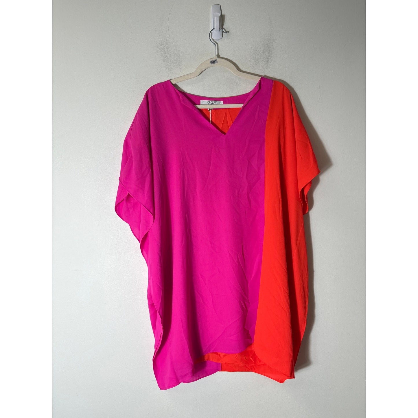 NWT Crosby by Mollie Birch Pink and Persimmon Renee Dress Sz L
