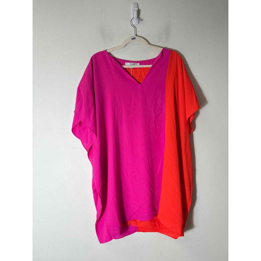 NWT Crosby by Mollie Birch Pink and Persimmon Renee Dress Sz L