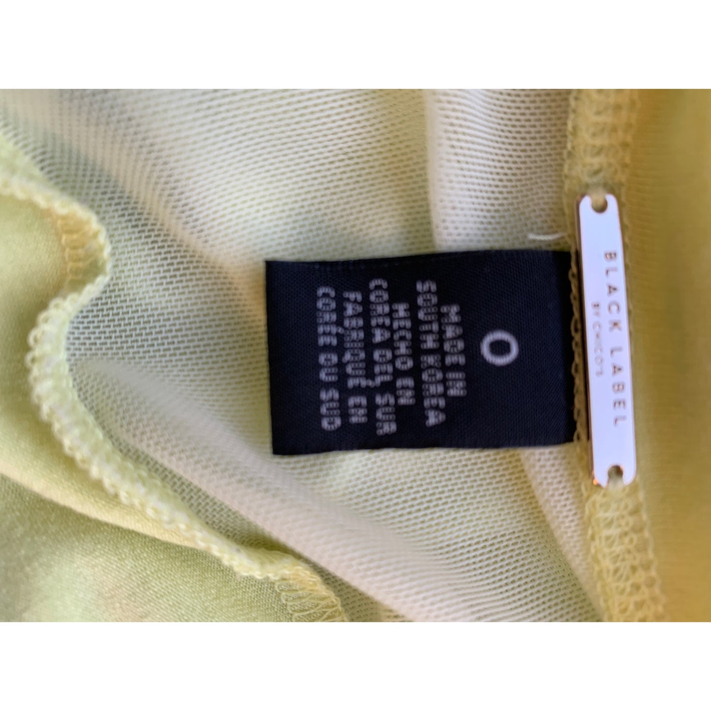 Black Label Lemon Yellow Sheer Inset Sleeveless Tank Top Sz 0