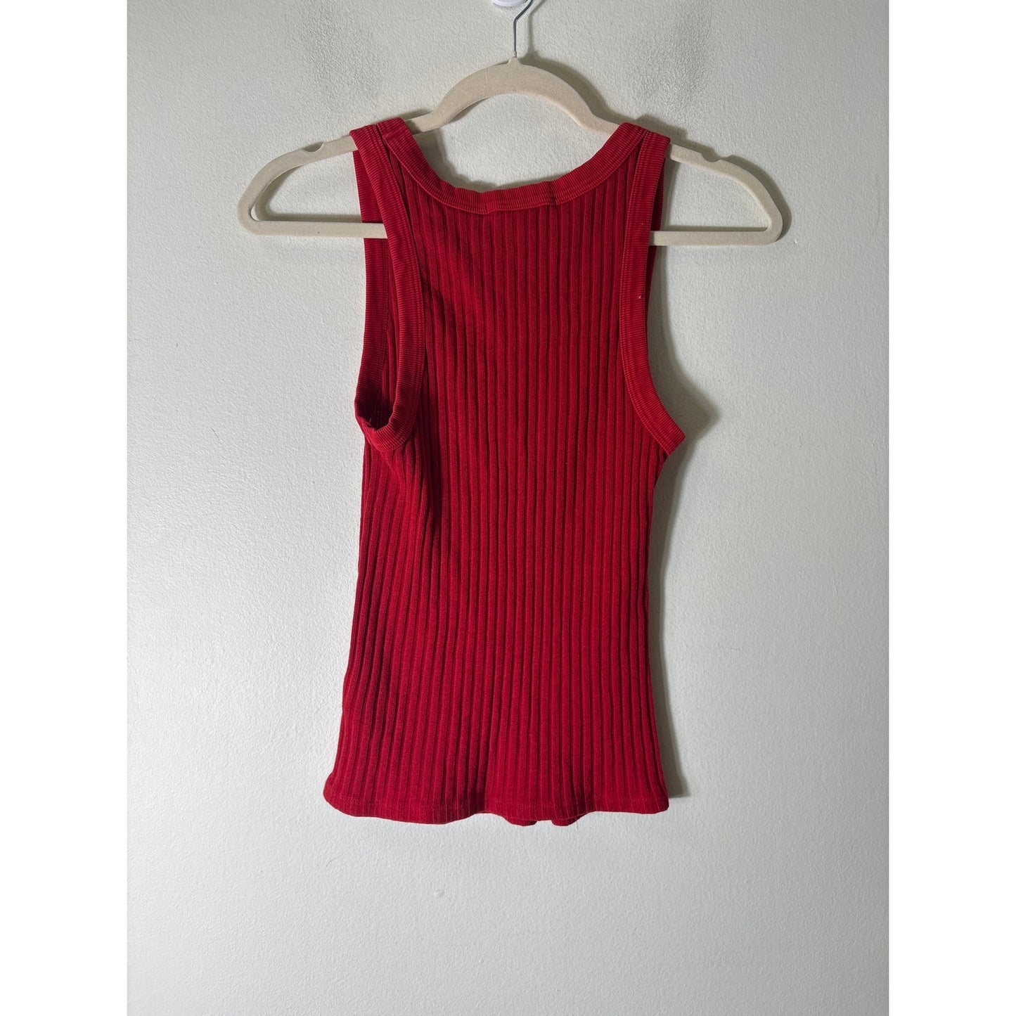 Project Social T Red Ribbed Sweater Tank Sz S