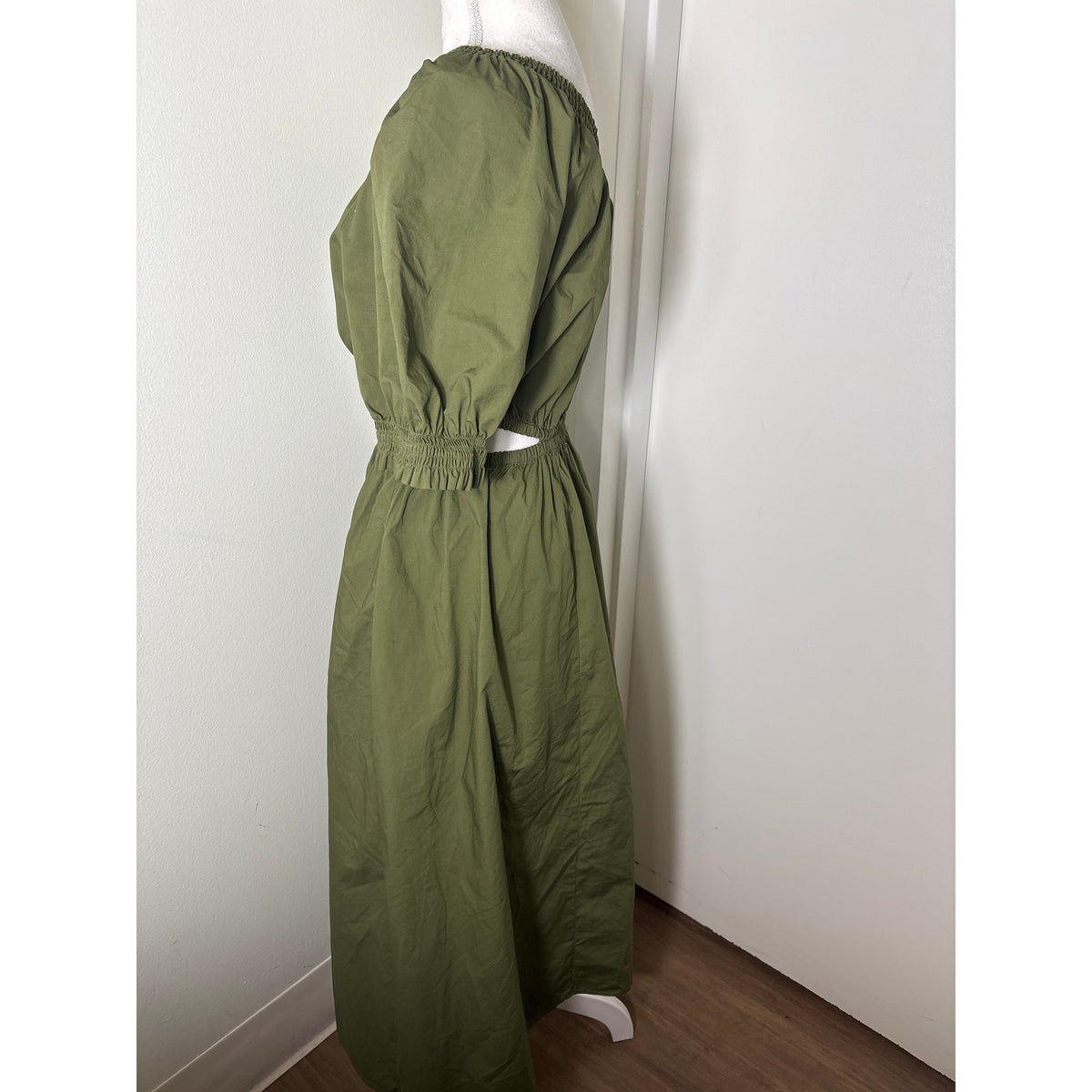 Who What Wear Olive Green One Shoulder Maxi Dress sz S
