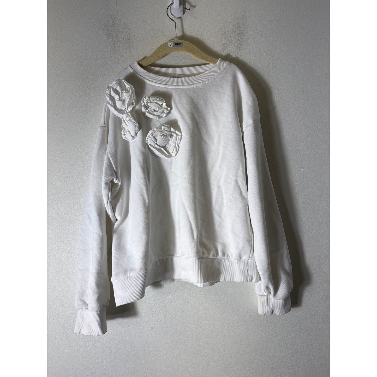 Girls MNG (Mango) White Long Sleeve Sweatshirt Sz 12