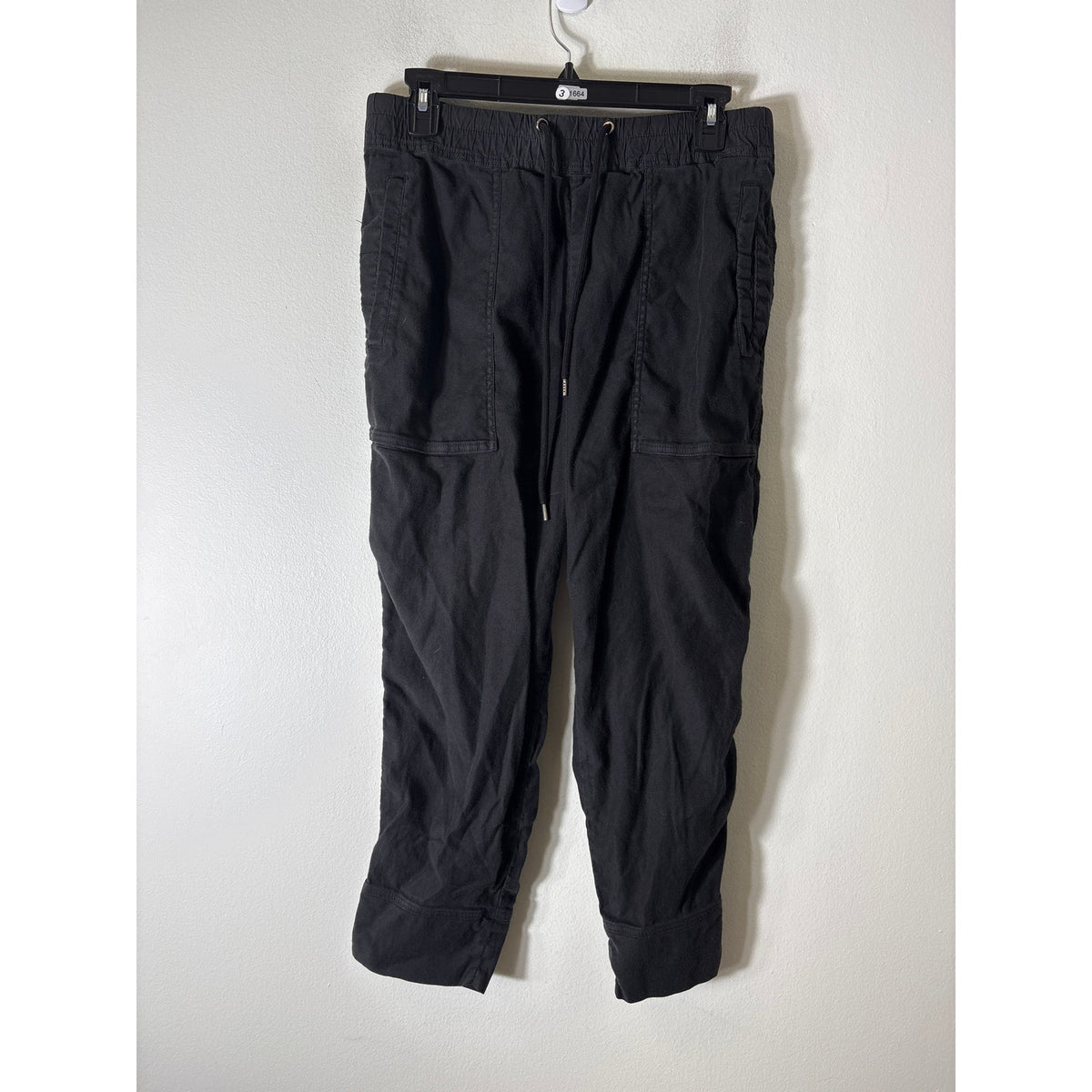 James Perse Black Elastic Waist Cotton Joggers Sz 1