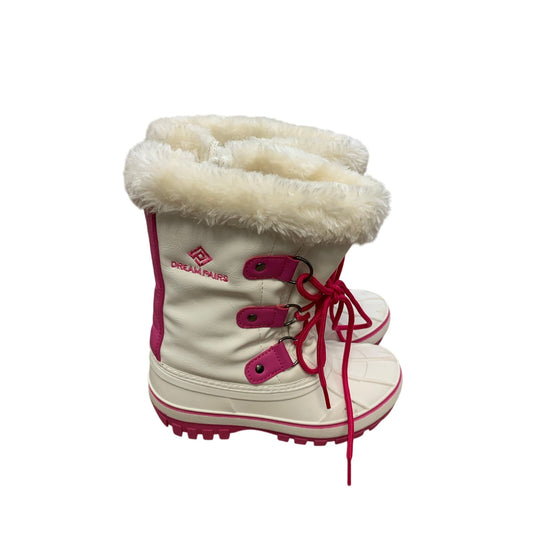 Girls Dream Pairs Pink Fuzzy Snow Boots Childrens Sz 13