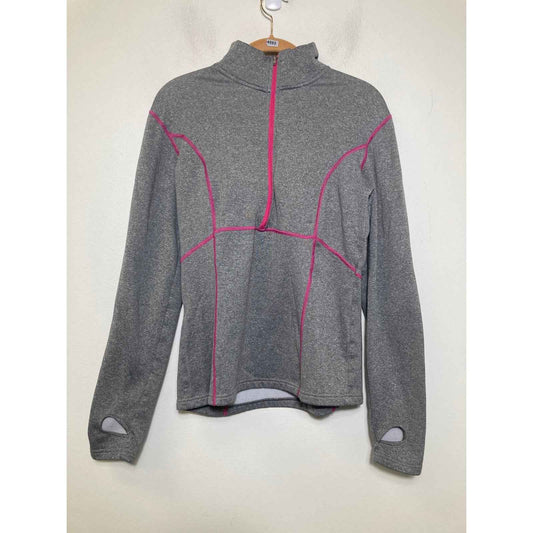 Obermeyer Gray with Pink Detailing Long Sleeve Athletic Pullover Sz M