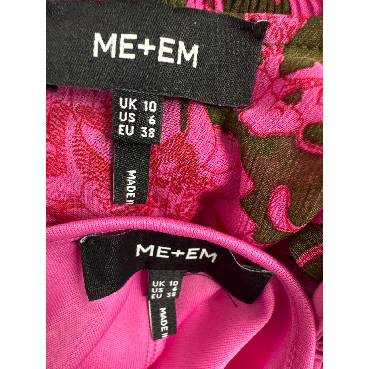 ME+EM Brown and Pink Floral Long Sleeve Maxi Dress Sz 6