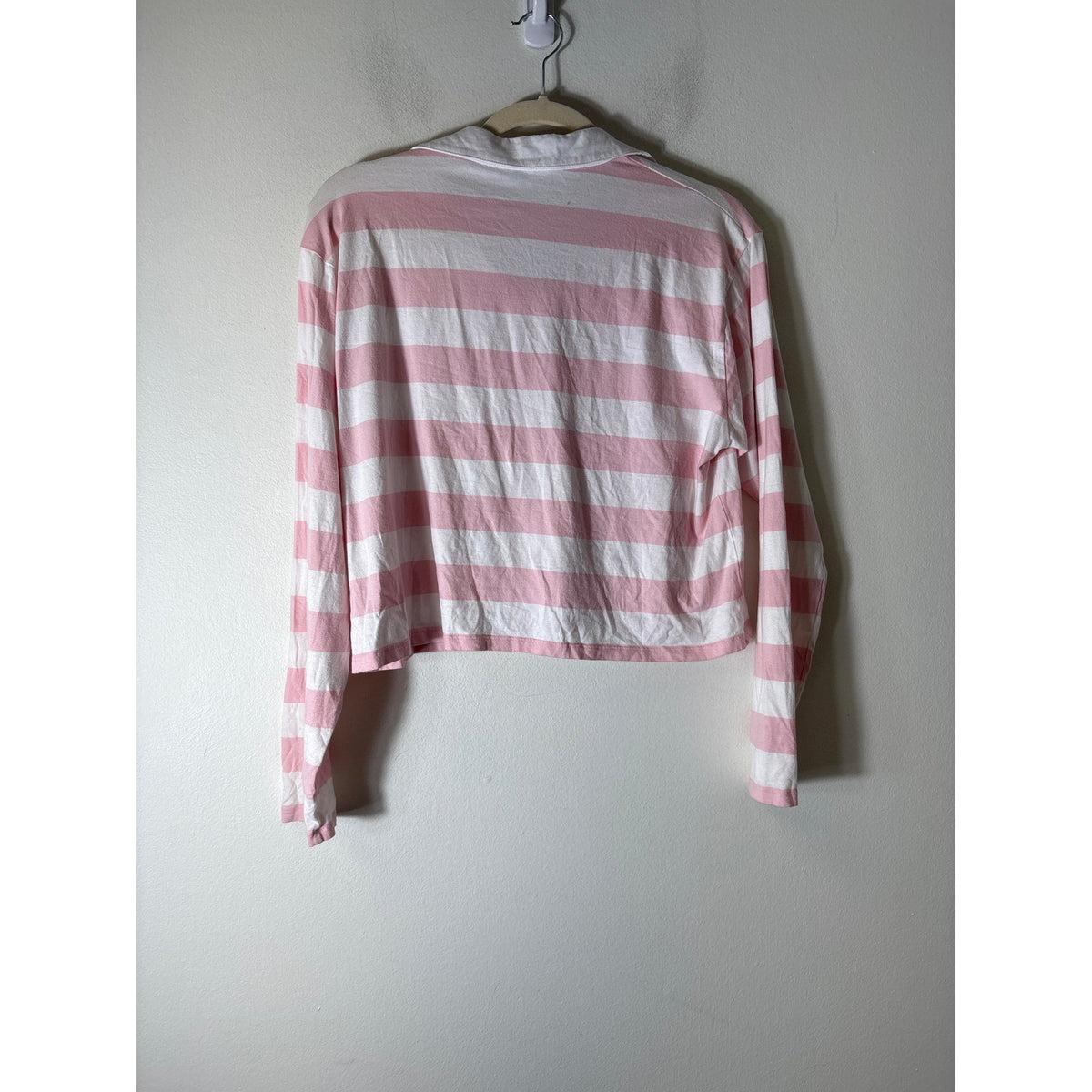 Kule Pink and White Stripe Long Sleeve Cotton Shirt Sz S
