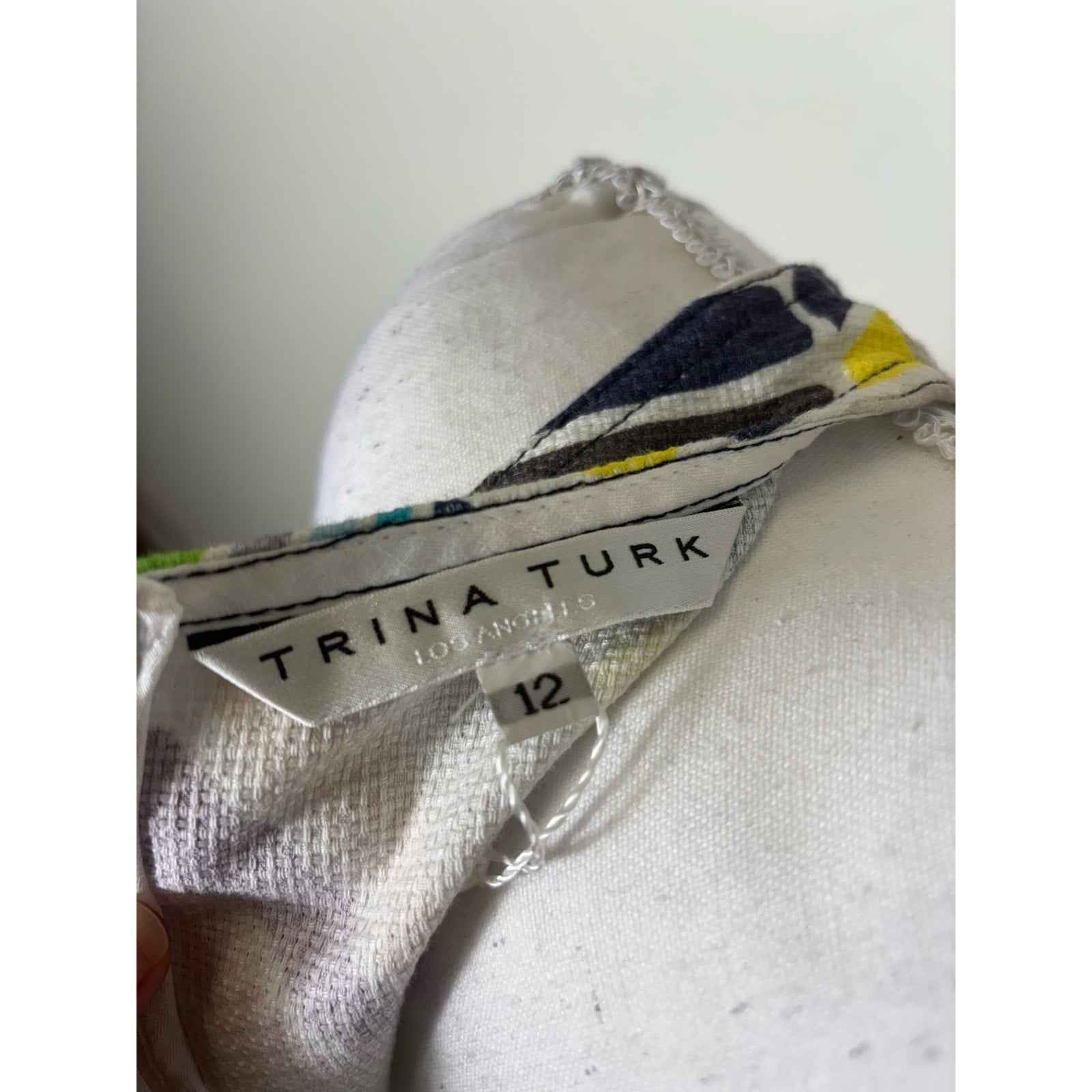 Trina Turk Multicolored Sleeveless Cotton Blend Knee Length Sz 12