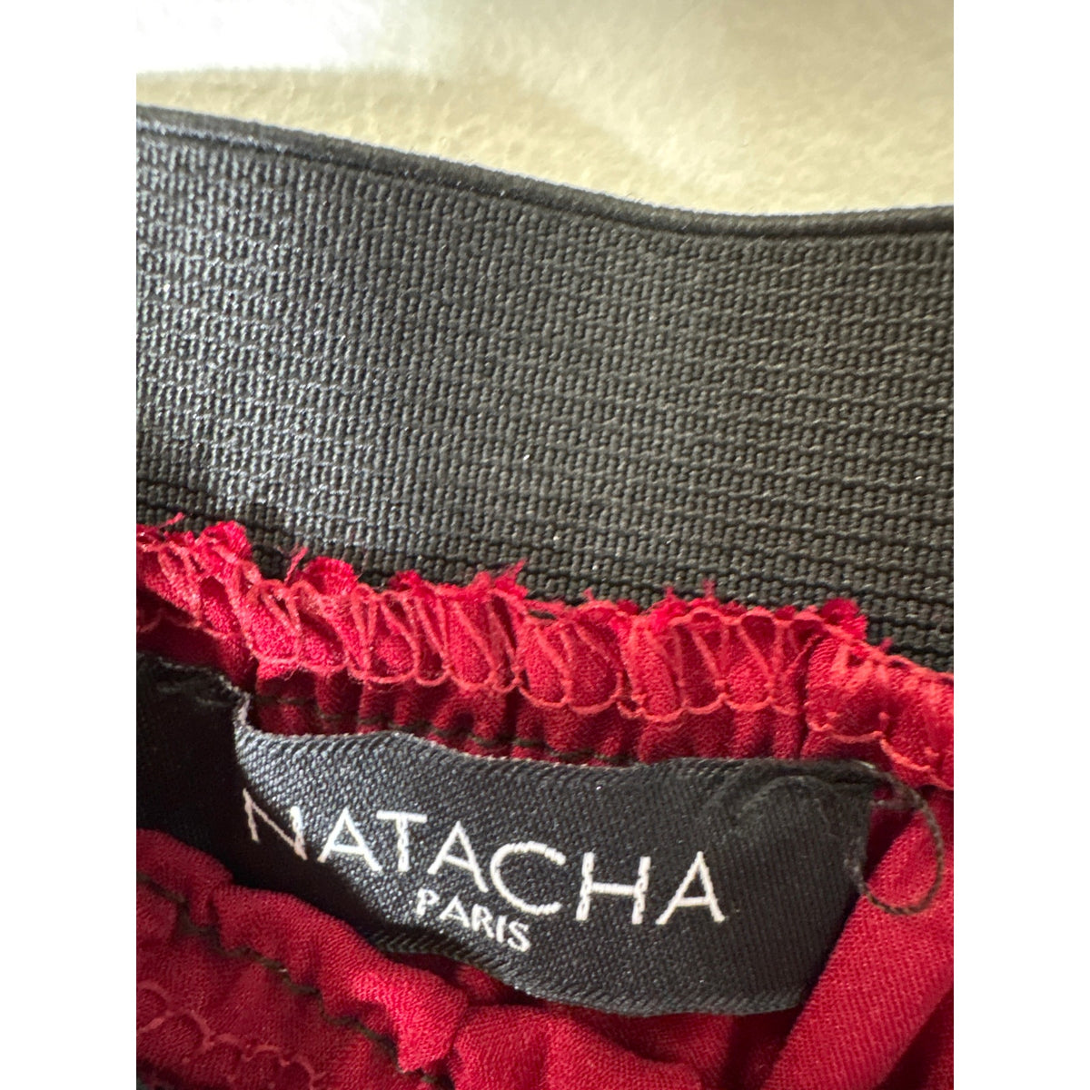 Natacha Red Mini Pleat Midi Skirt Sz S
