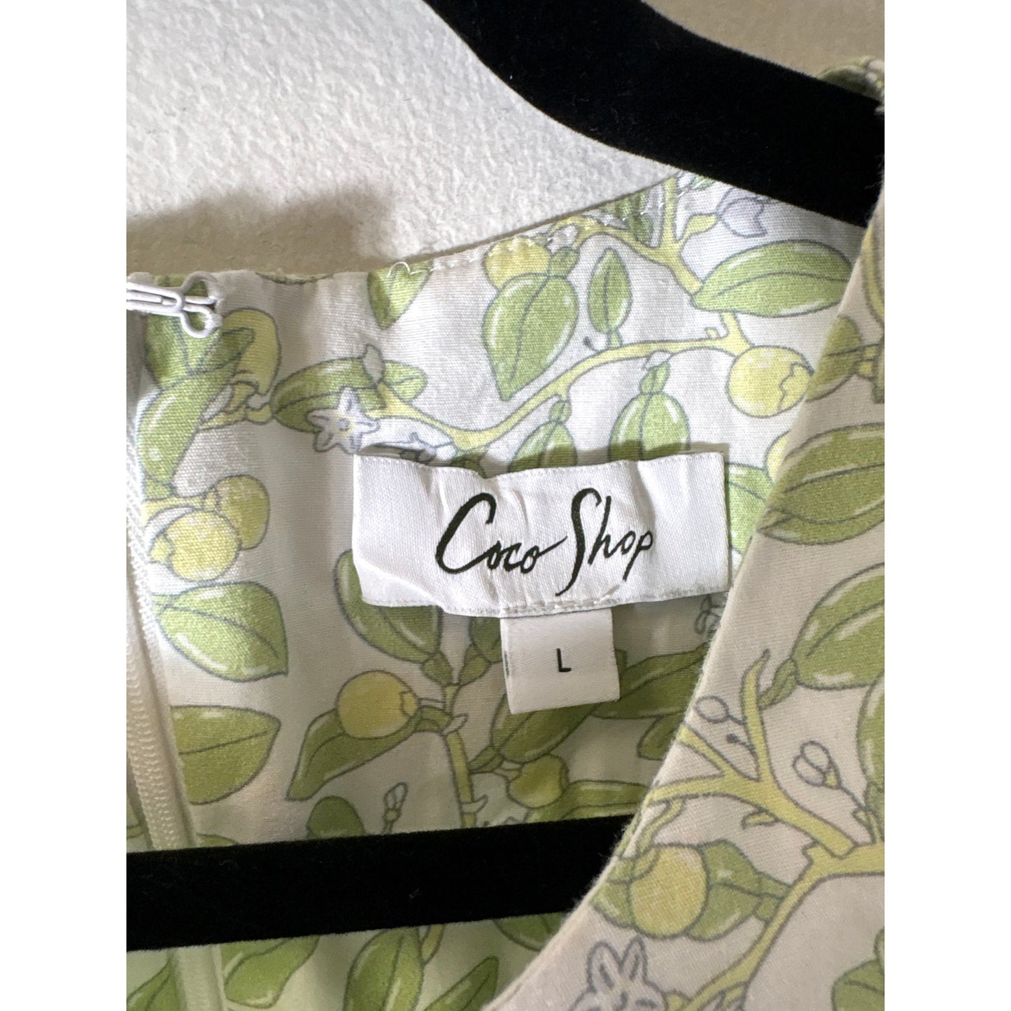 Coco Shop Green and Yellow Berry Maxi Dress Sz L