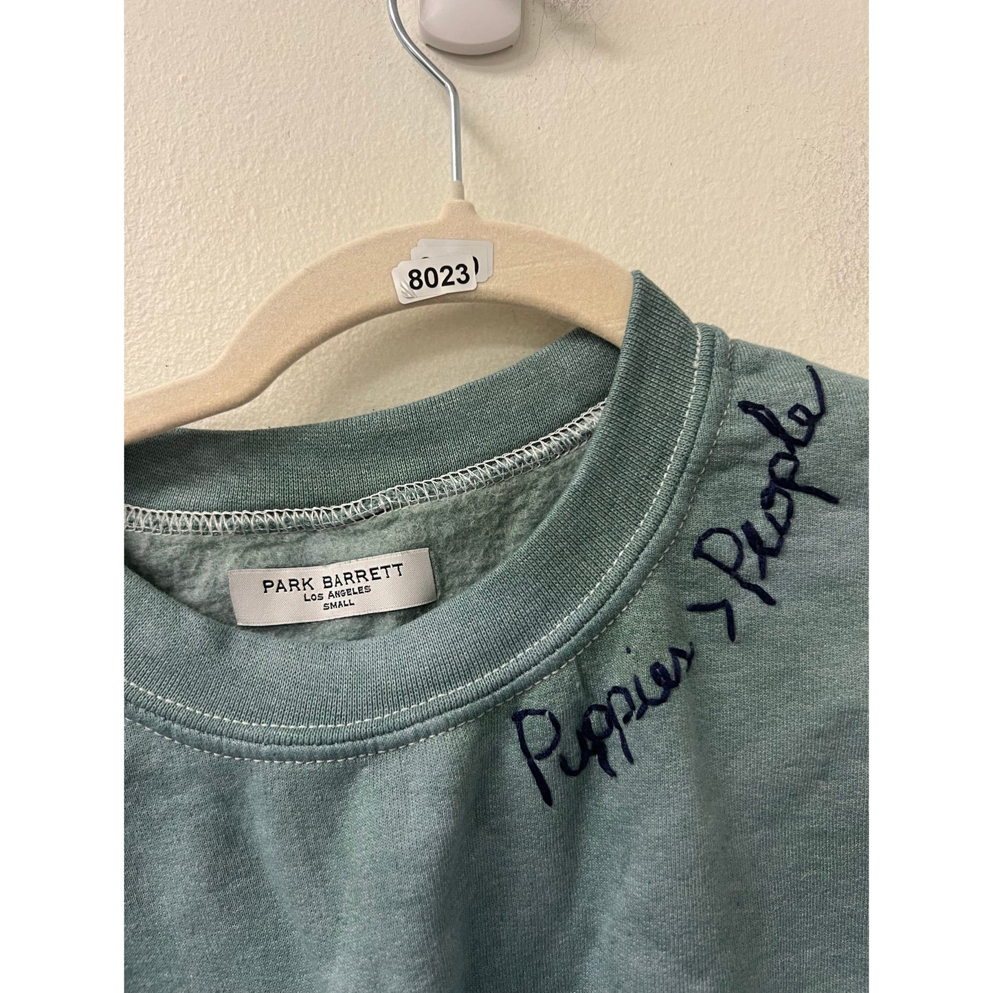 Park Barrett Green Embroidered Sweat Shirt Sz S
