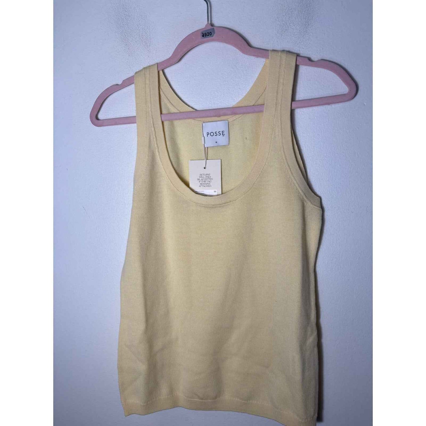 NWT Posse Finley Butter Yellow Tank Sz M