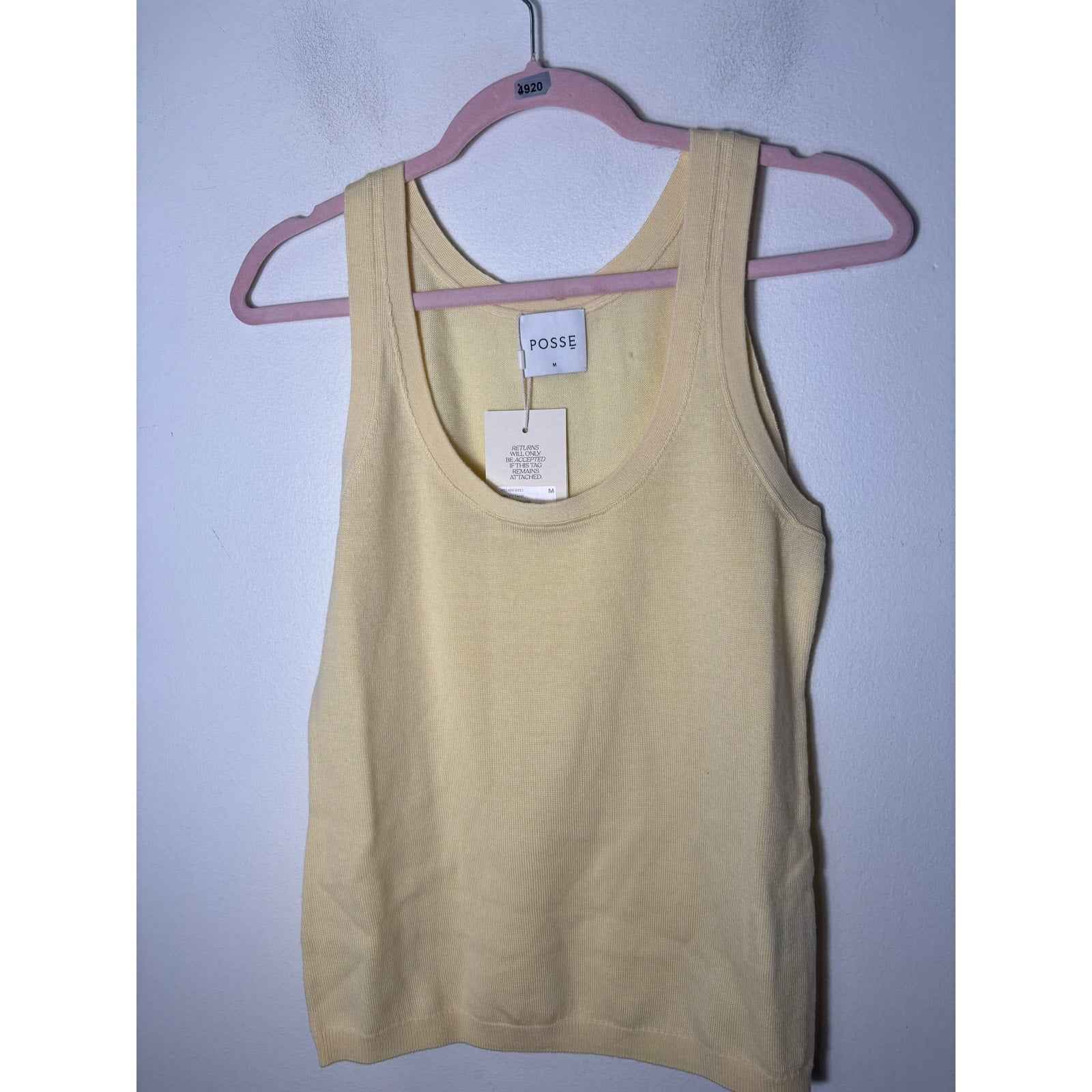 NWT Posse Finley Butter Yellow Tank Sz M
