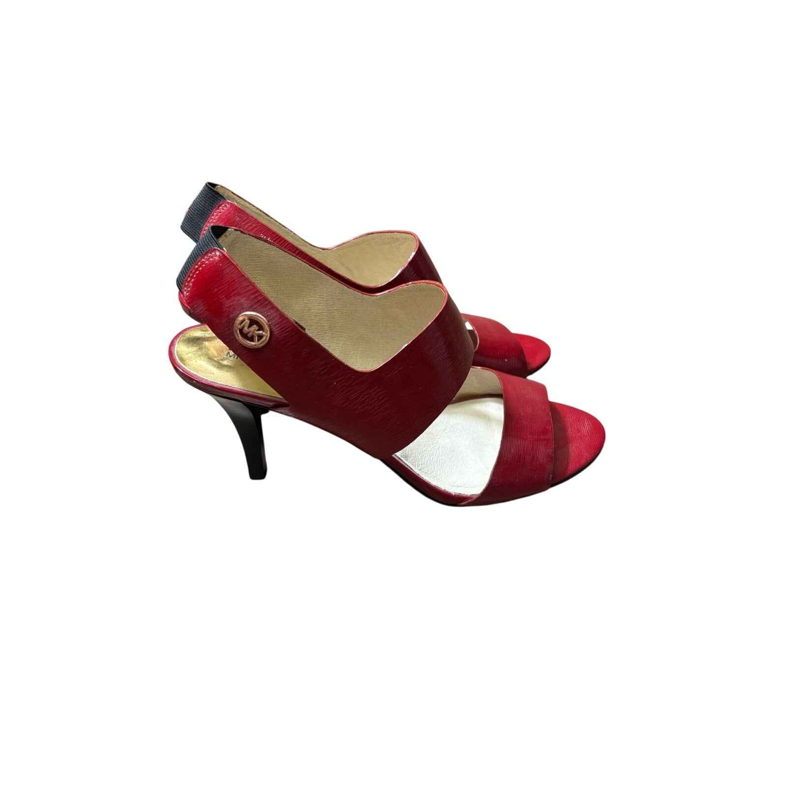 Micahel Kors Red Open Toe Sling Back Pumps Sz 9.5