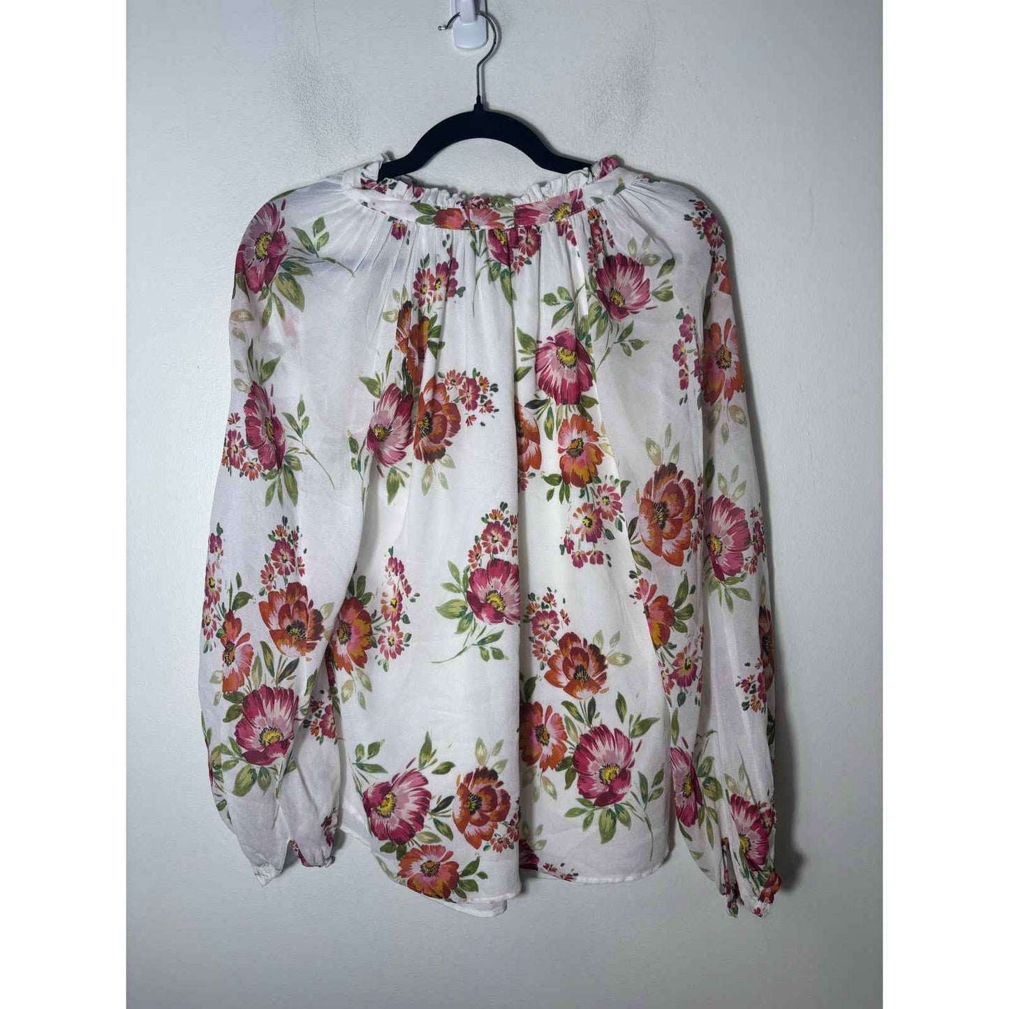 Yumi Kim White Floral Blouse Sz M