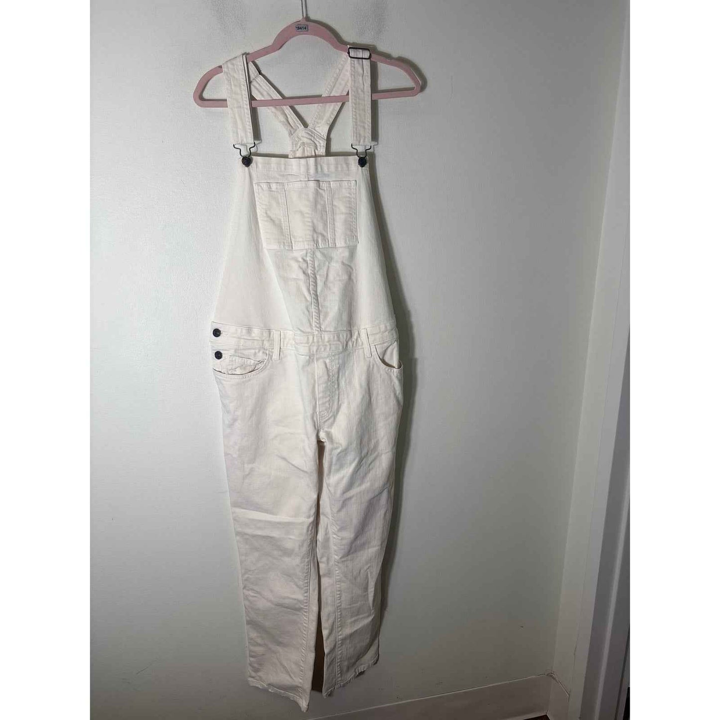Current Elliott Cream Denim Overalls Sz 2