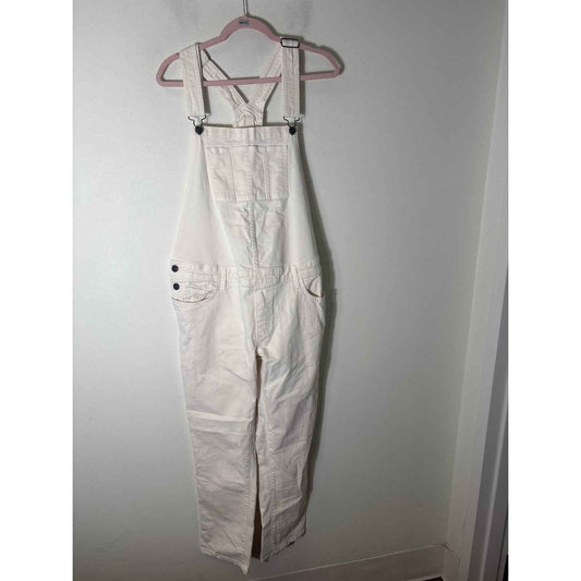 Current Elliott Cream Denim Overalls Sz 2