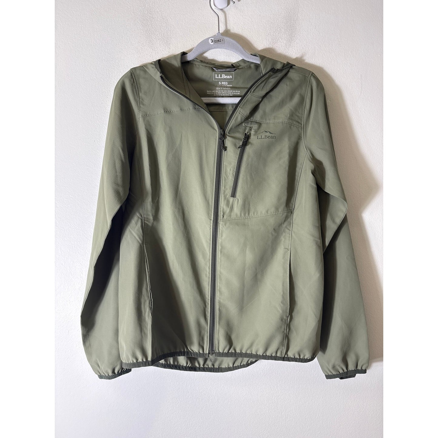 L.L.Bean Green Hooded Wind Breaker Jacket Sz S
