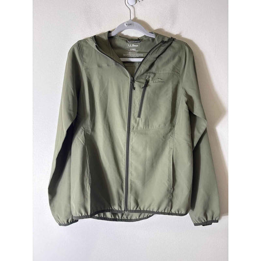 L.L.Bean Green Hooded Wind Breaker Jacket Sz S