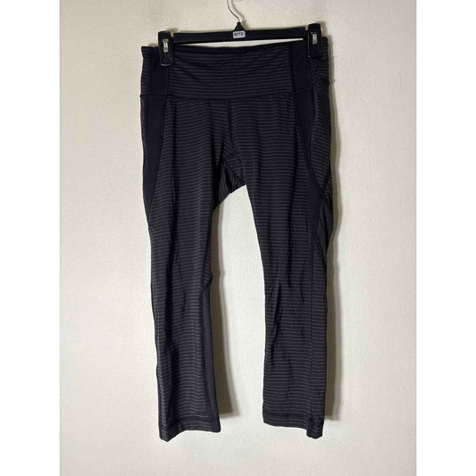 Lululemon Black and White Stripe Leggnings Sz 8