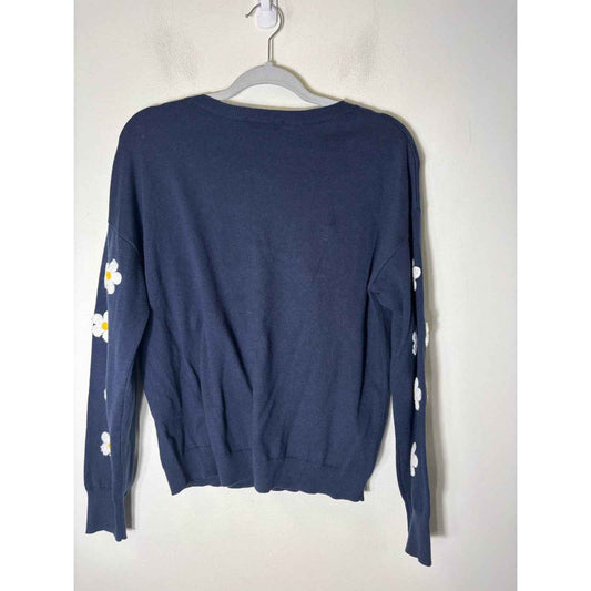J. Society Navy Daisy Long Sleeve Sweater Sz S