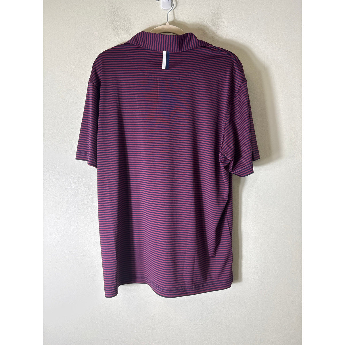 Rhoback Red and Navy Strip Polo Shirt Sz L
