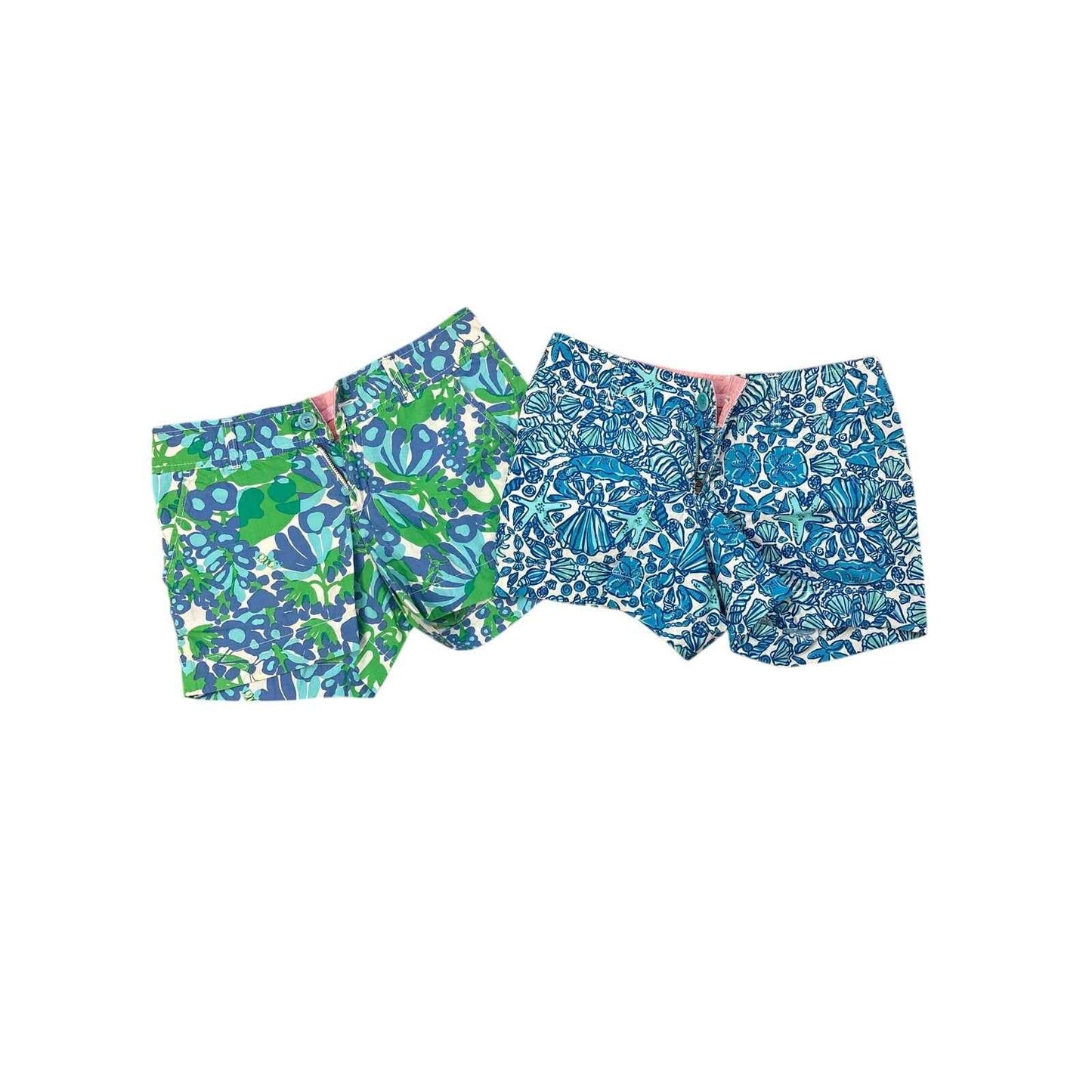 Bundle of 2 Lilly Pulitzer Blue Short Shorts sz 00