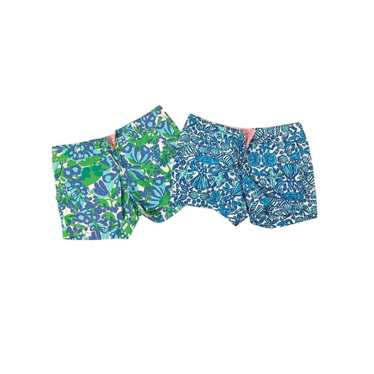 Bundle of 2 Lilly Pulitzer Blue Short Shorts sz 00