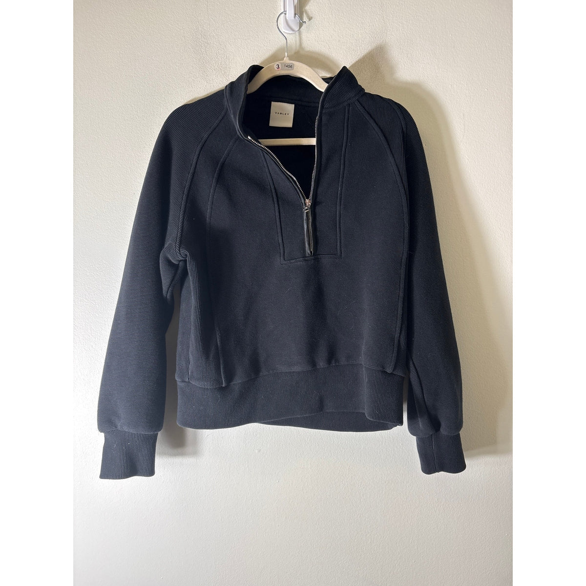 Varley Black Ribbed Pullover Sz XS