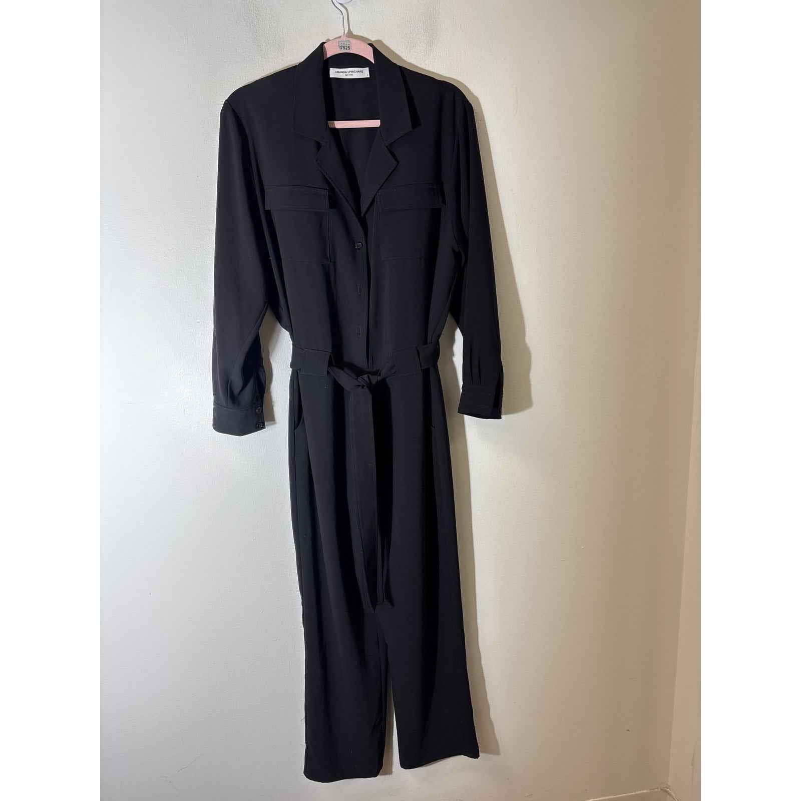 Amanda Uprichard Black Long Sleeve Jumpsuit Sz M