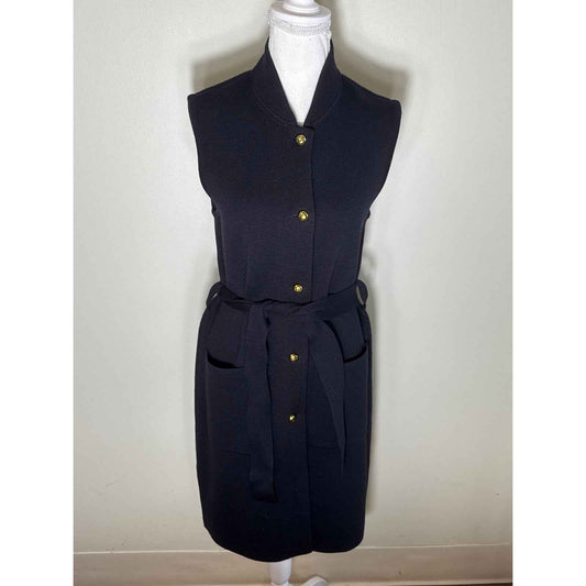 Tory Burch Black Sleeveless Knit Sweater Dress Sz S/P