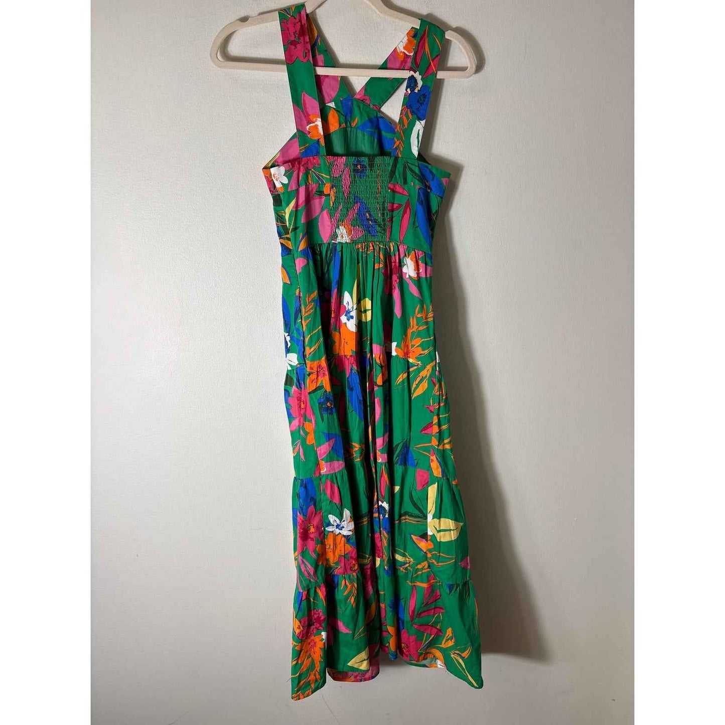J. Crew Green Floral Cotton Summer Maxi Dress Sz 00
