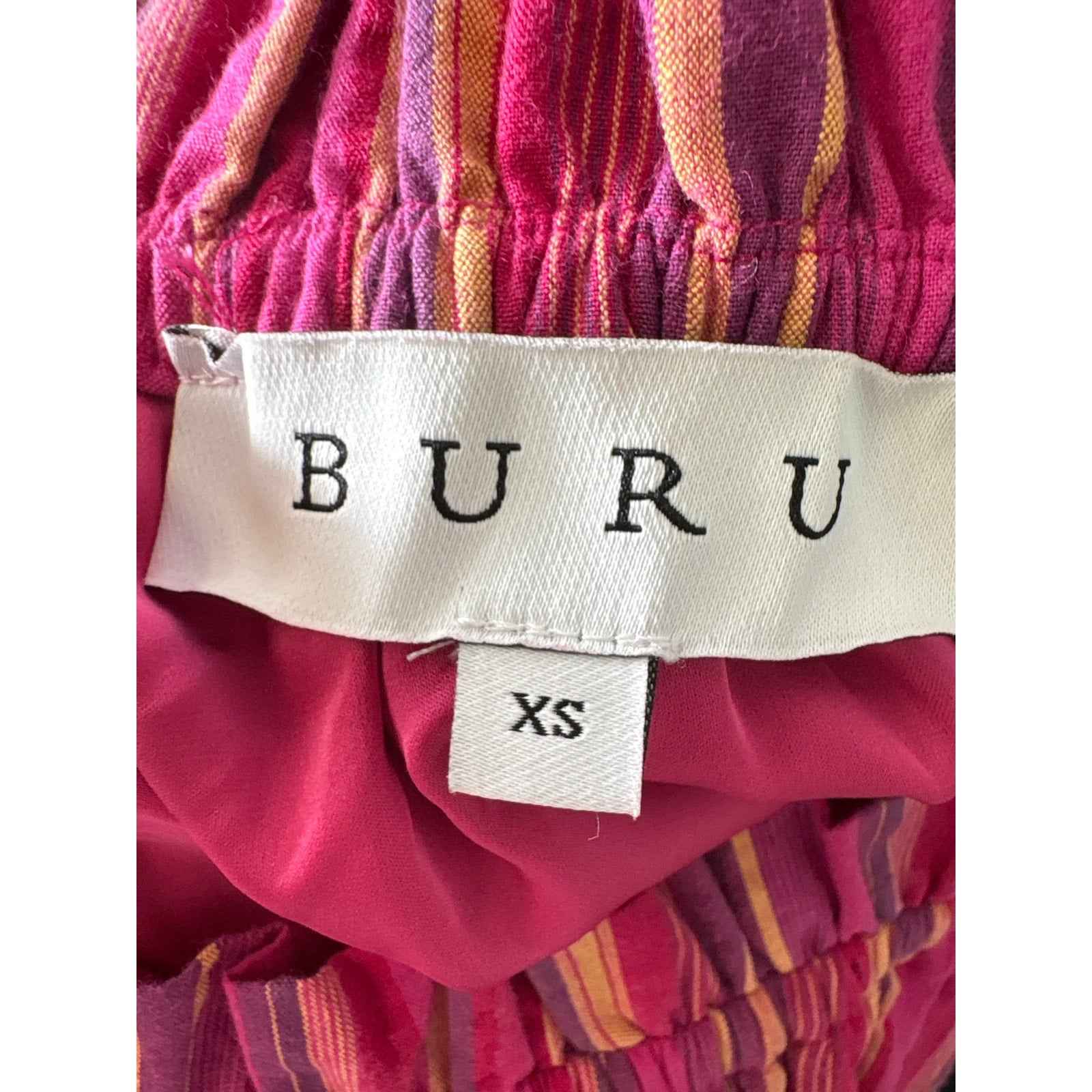Buru Pink Striped Off The Shoulder Mini Dress Sz XS