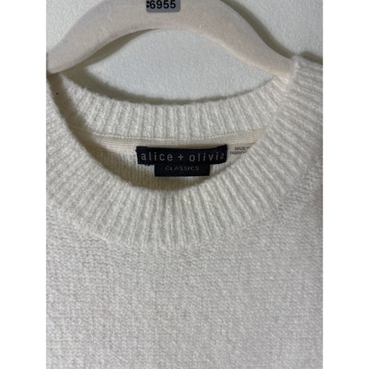 Alice + Olivia Cream With Black Stripe Sweater Sz S