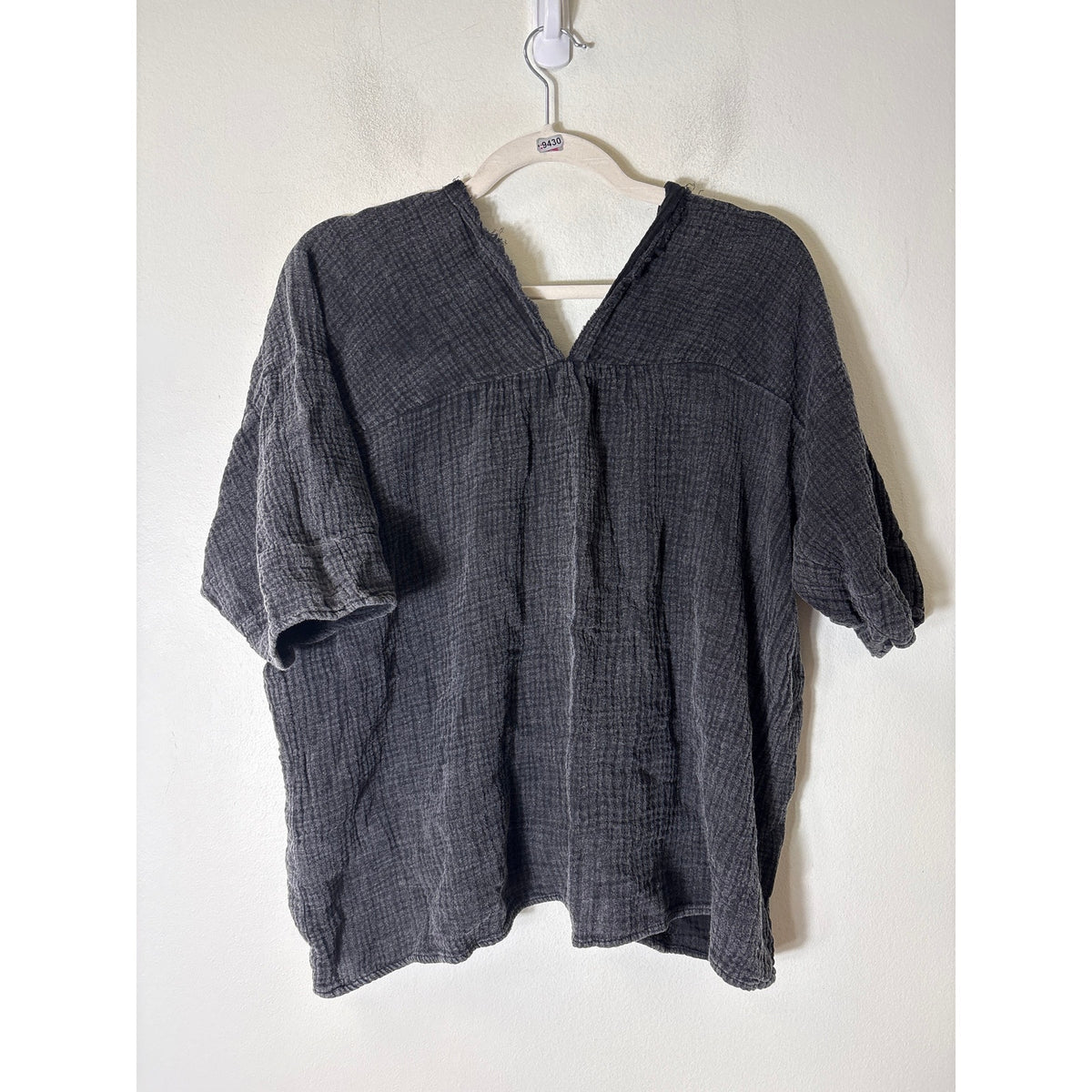 Grade & Gather black gauze shirt Sz S