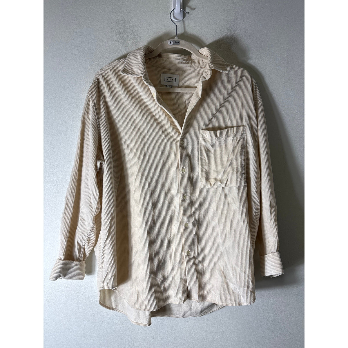 AYR Whale Cord Button Up Shirt Sz M