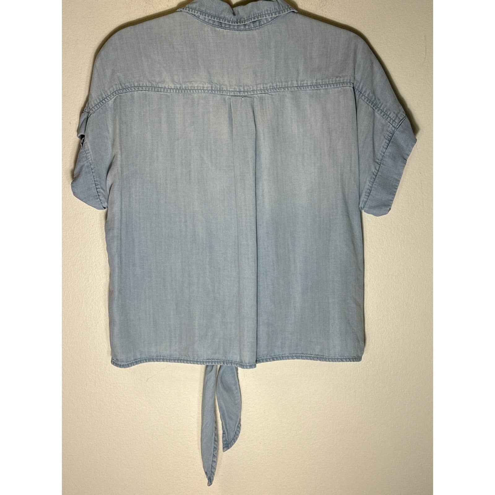 Cloth & Stone Blue Chambry Short Sleeve Button Up Shirt Sz L