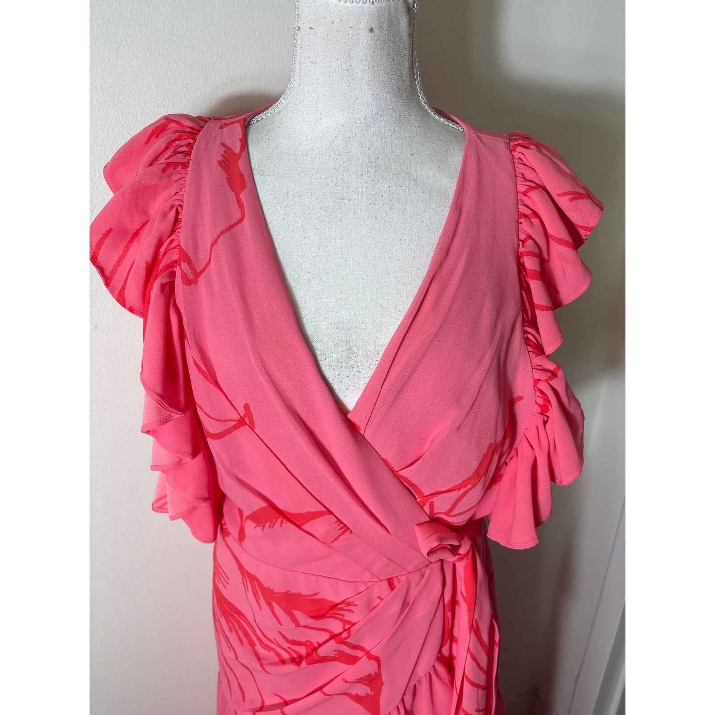 NWT Hutch Pink Floral Wrap Maxi Dress Sz L