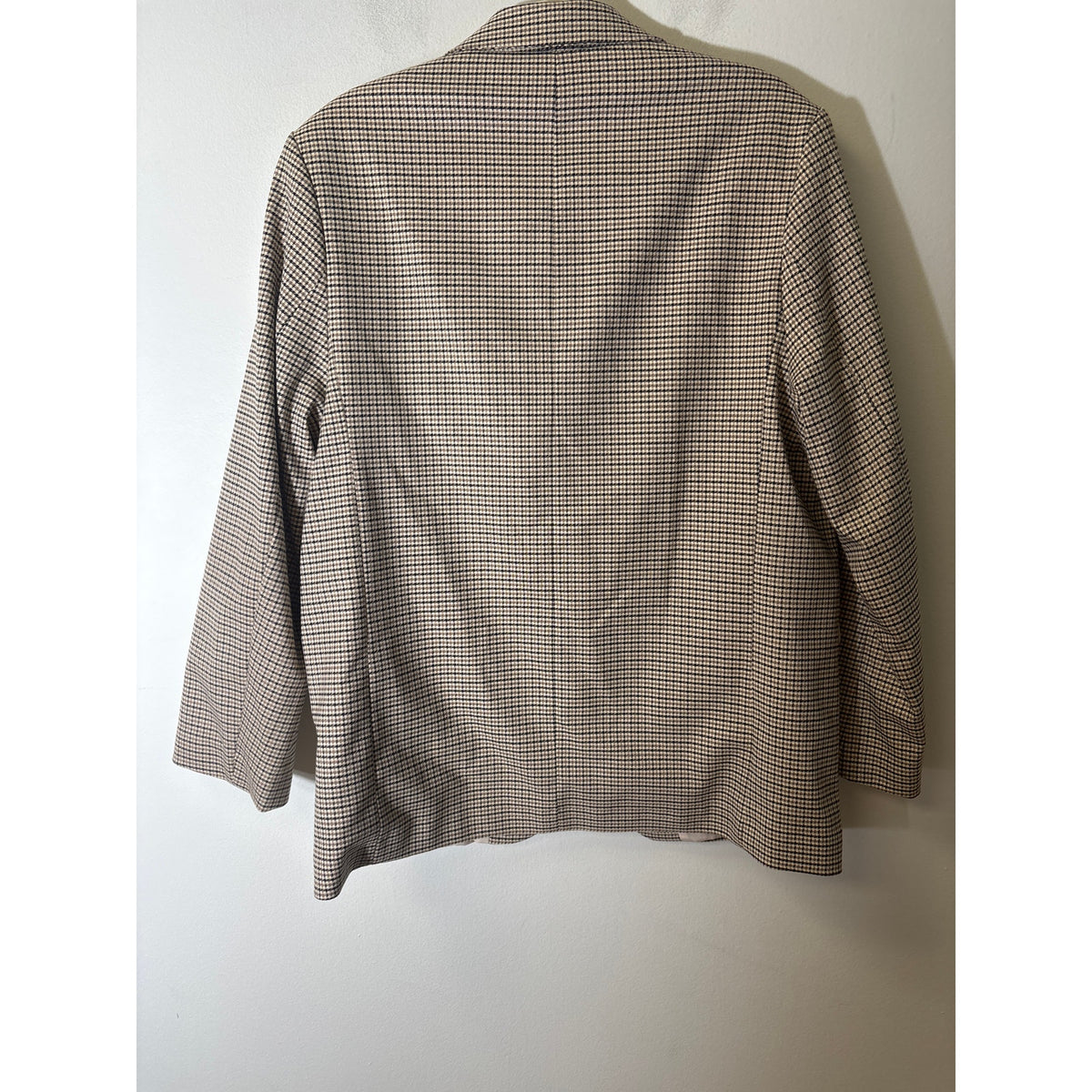 Men's H&M Brown and Black Plaid Long Sleeve One Button Blazer Sz M