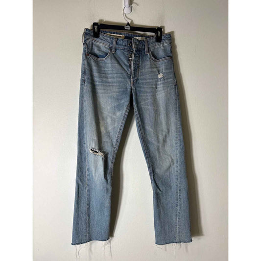 Pilcro Letterpress Ripped Vintage Wash Raw Hemline Denim Sz 25