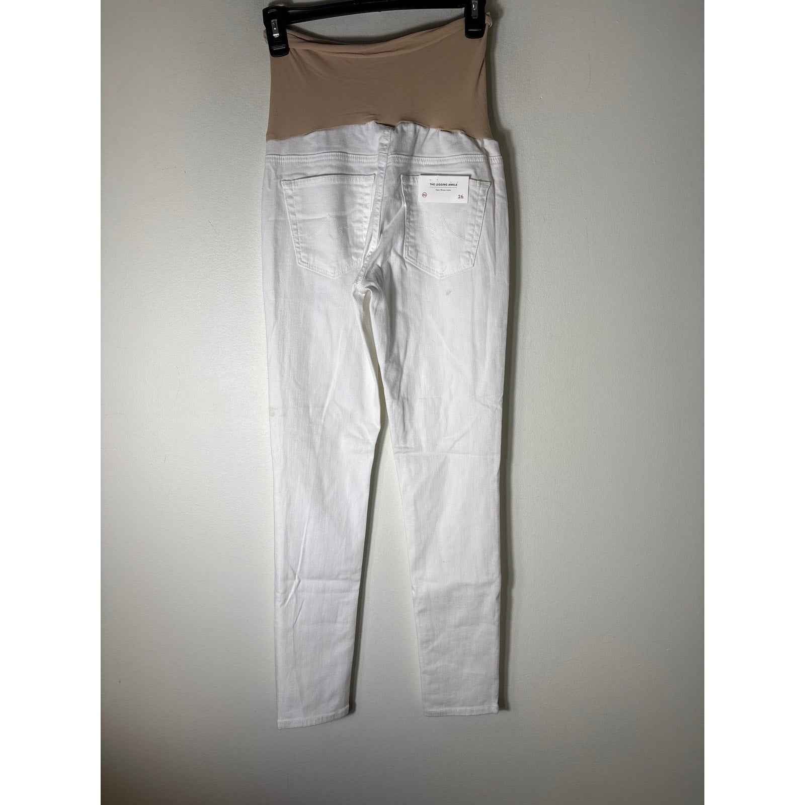 NWT AG White "The Legging Ankle" Denim Maternity Jean Sz 26