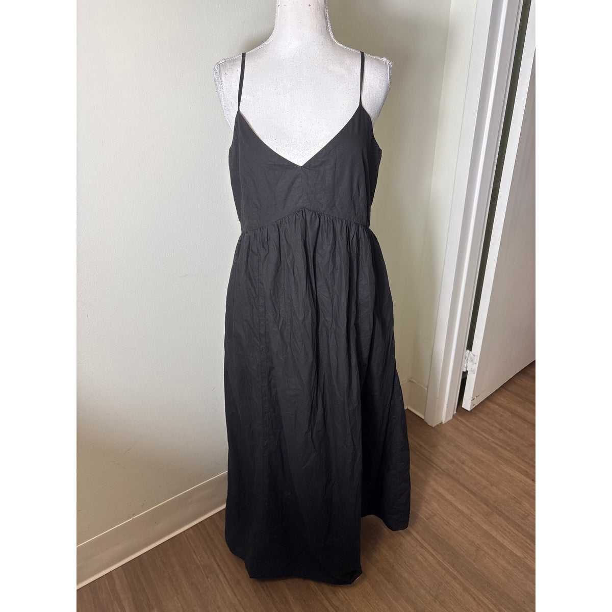 Jenni Kayne Black Cotton Maxi Dress Sz M