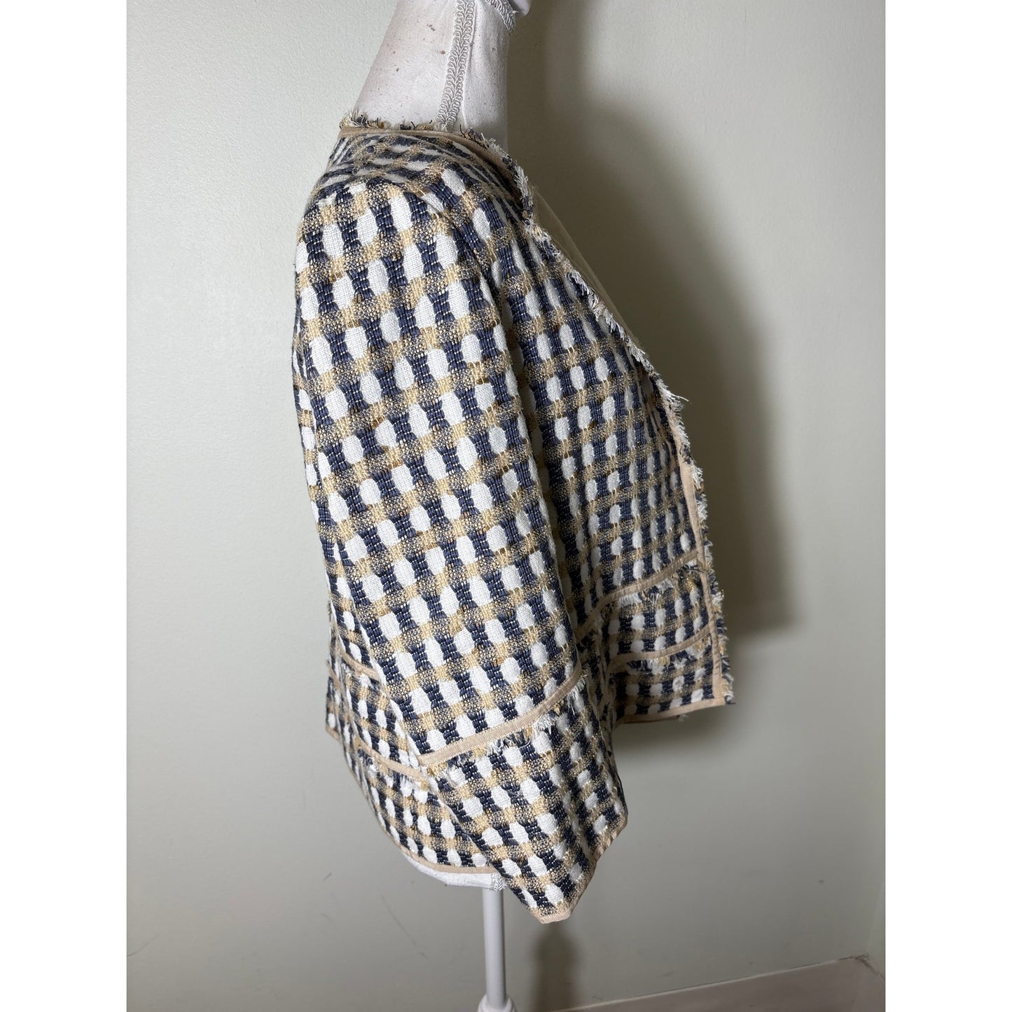 Lafayette 148 Gold and Blue Long Sleeve Jacket Sz M