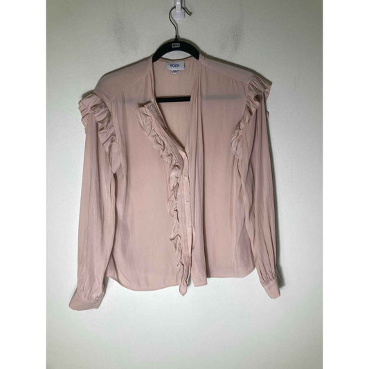 Nation Los Angeles Off White Long Sleeve V-Neck Sz M